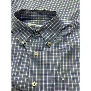 Southern Tide Button Down Shirt Classic Fit Blue Checkered  Stretch Mens Large L